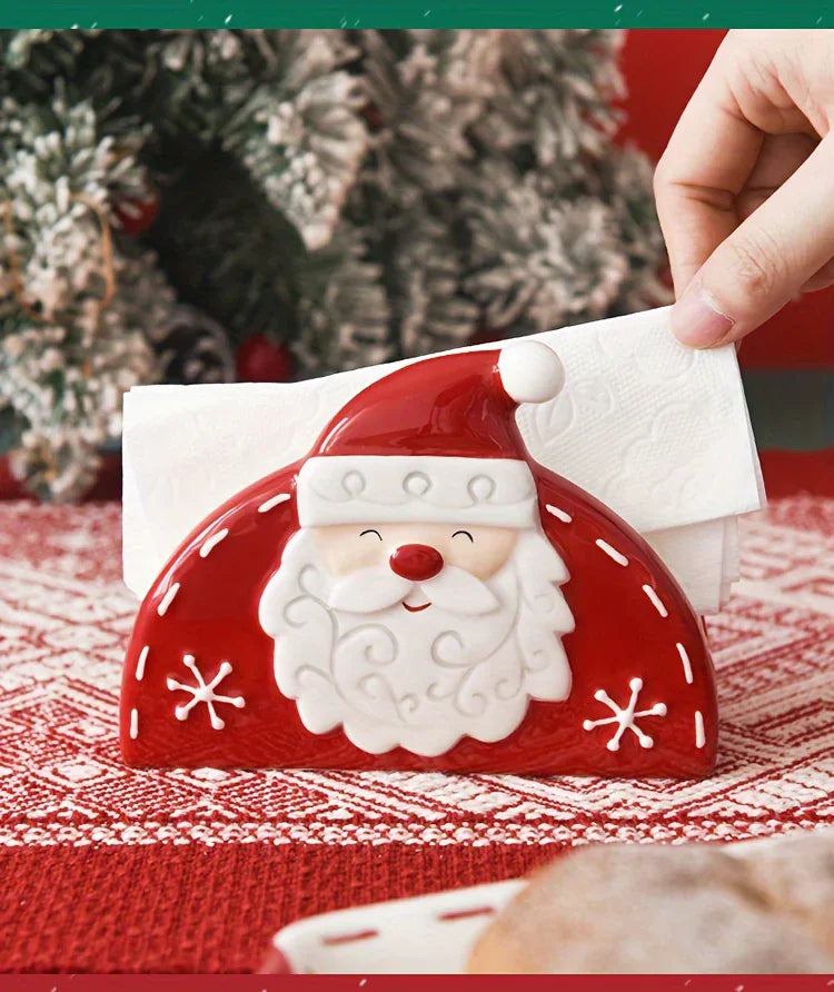 Ceramic Santa Claus Napkin and Tissue Holder - House Of Avana