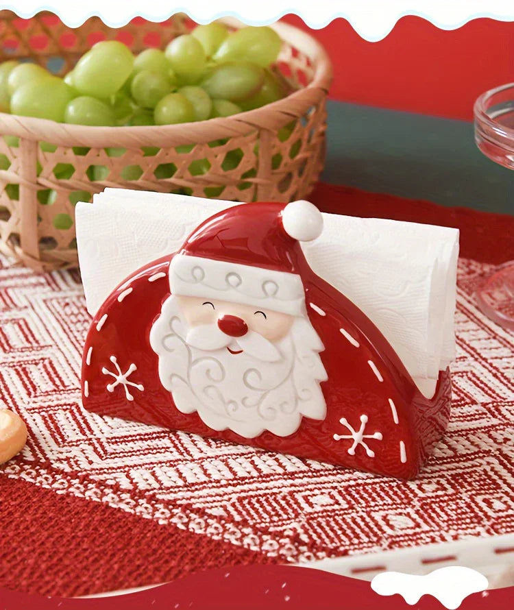 Ceramic Santa Claus Napkin and Tissue Holder - House Of Avana