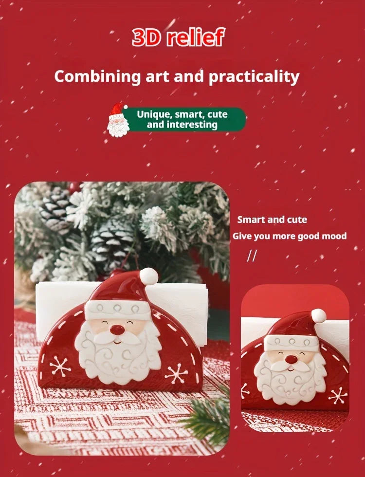 Ceramic Santa Claus Napkin and Tissue Holder - House Of Avana