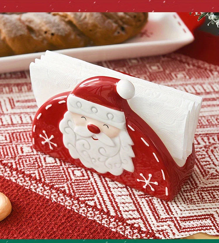 Ceramic Santa Claus Napkin and Tissue Holder - House Of Avana