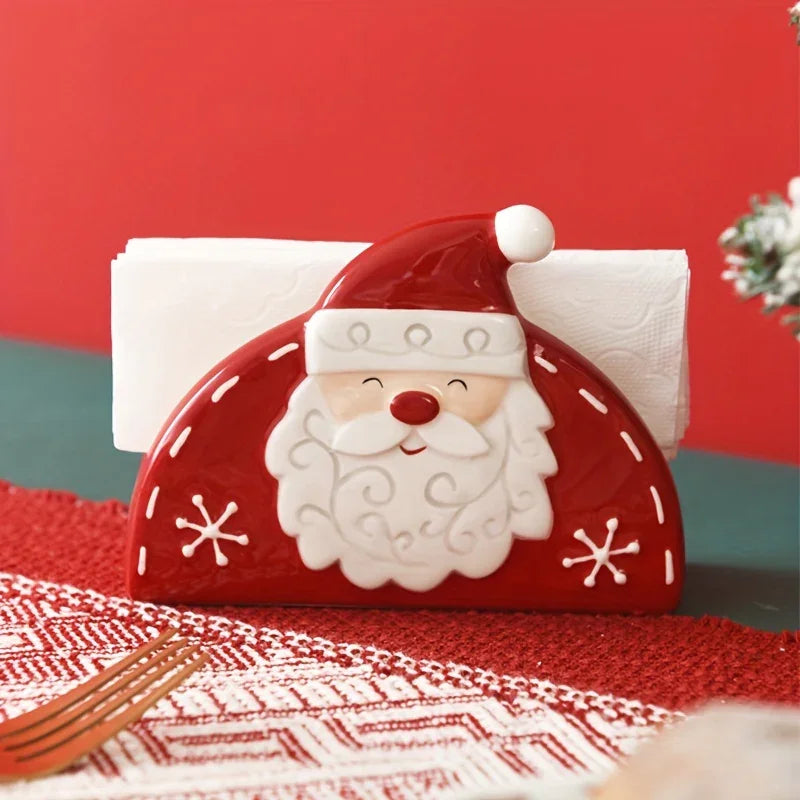 Ceramic Santa Claus Napkin and Tissue Holder - House Of Avana
