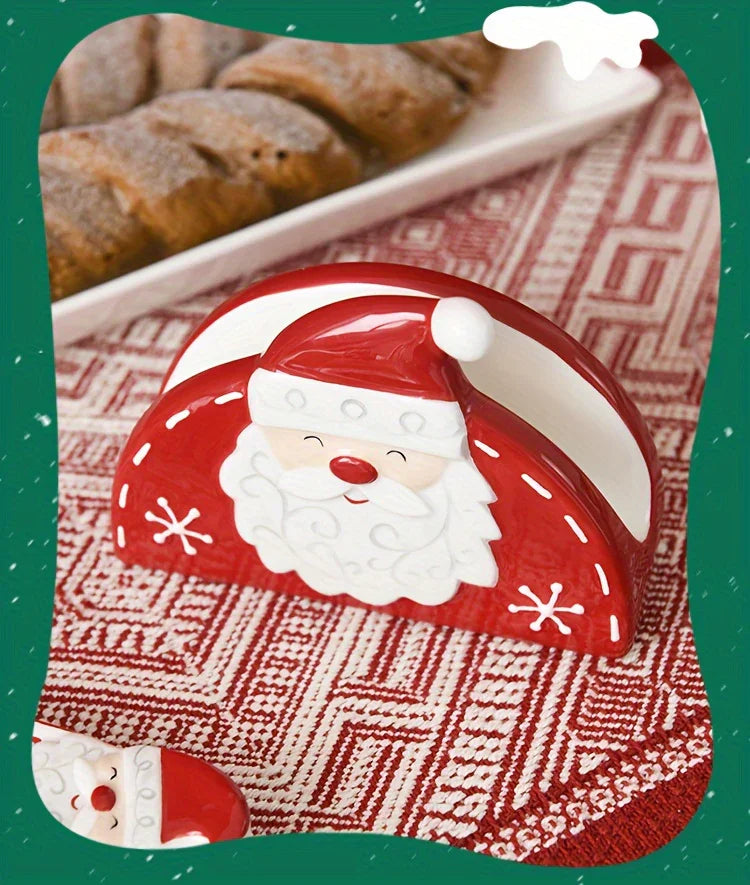 Ceramic Santa Claus Napkin and Tissue Holder - House Of Avana
