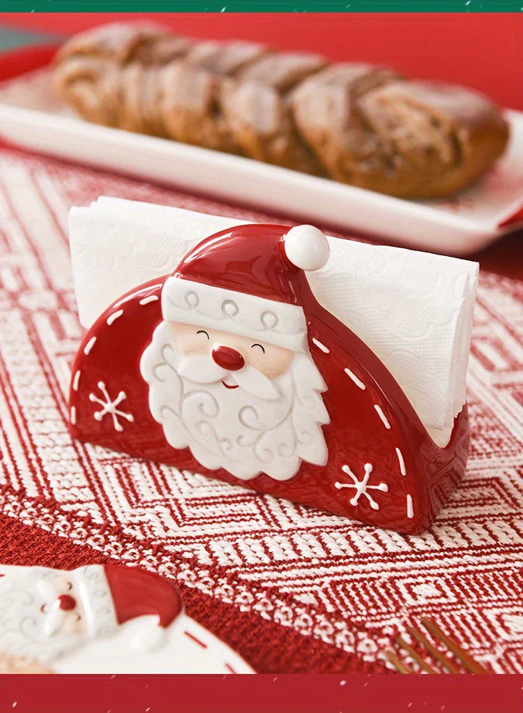 Ceramic Santa Claus Napkin and Tissue Holder - House Of Avana