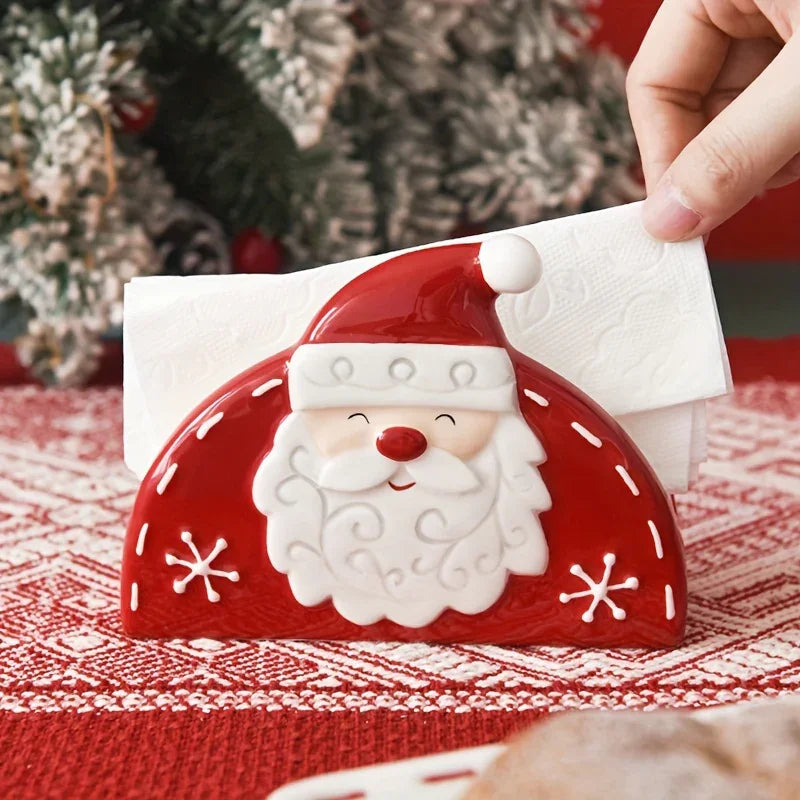Ceramic Santa Claus Napkin and Tissue Holder - House Of Avana