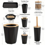 S Bathroom Accessory Sets - Includes Toothbrush Holder, Cup, Soap Dispenser, Dish, Swab Box, Lotion... - House Of Avana
