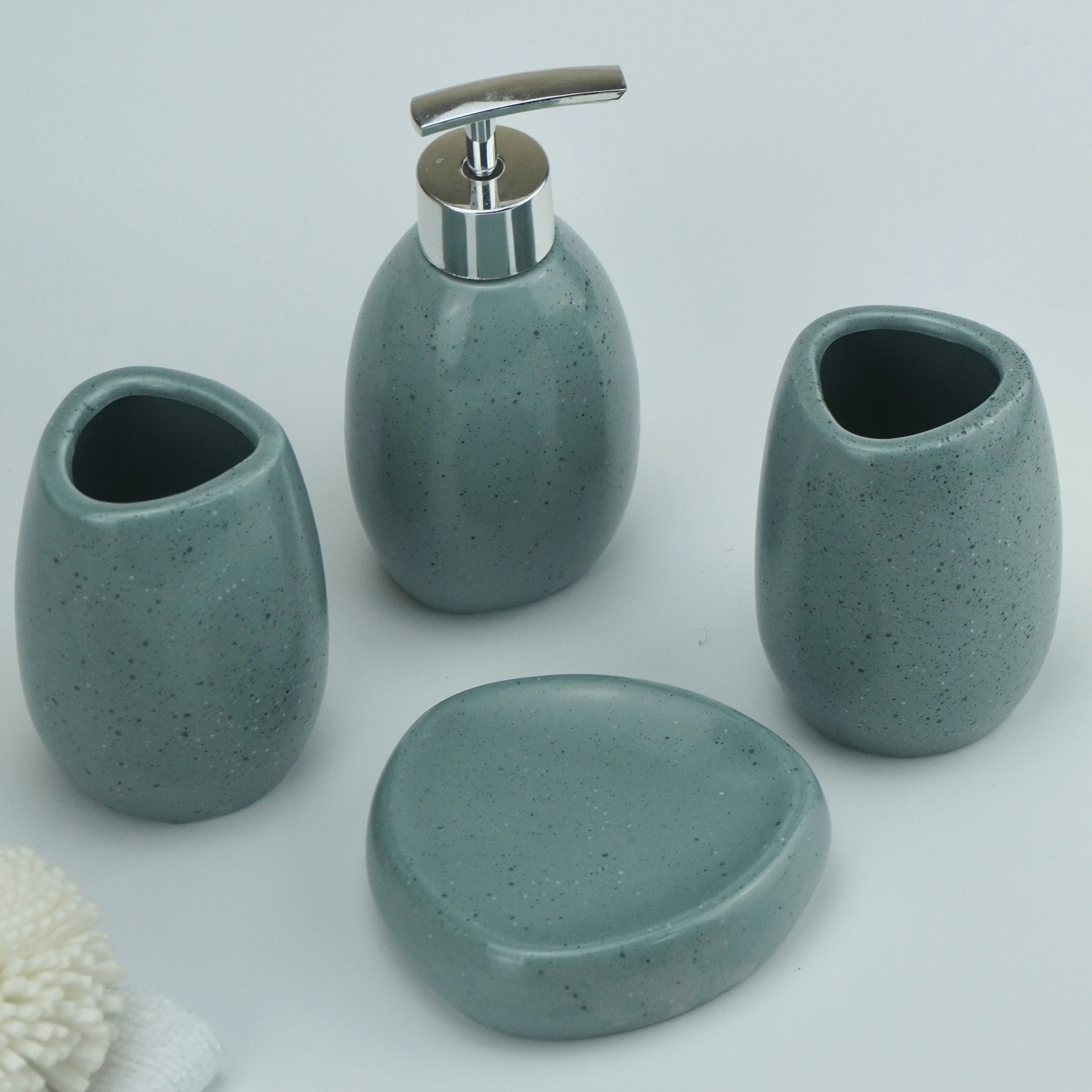 Christmas Gift Set, S Ceramic Bathroom Kit: Split Bottle, Toothbrush Holder, Soap Dish, and Washing... - House Of Avana