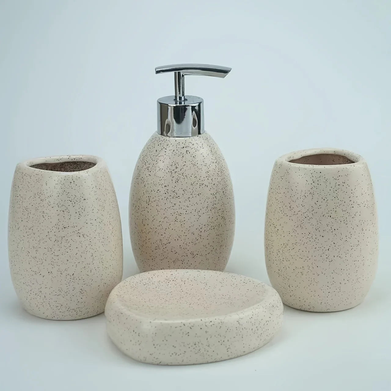 Christmas Gift Set, S Ceramic Bathroom Kit: Split Bottle, Toothbrush Holder, Soap Dish, and Washing... - House Of Avana