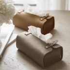 Tissue Box Holder - Luxury Faux Leather Small, front view - House Of Avana