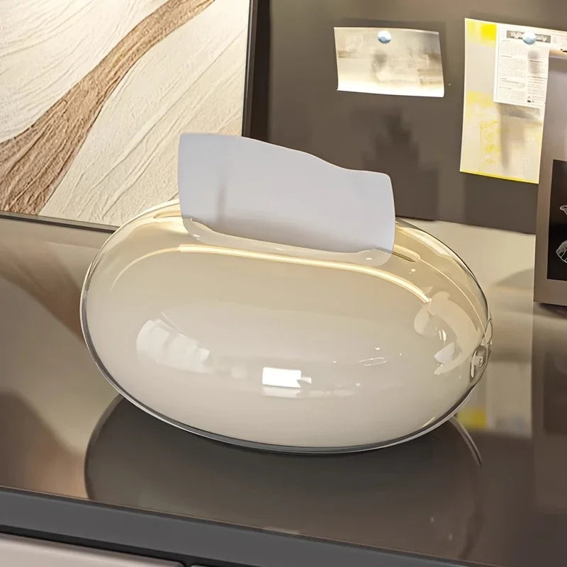 Teardrop-shaped Glossy Plastic Tissue Box. Simple Design, Suitable for a Variety of Scenes. Home Living... - House Of Avana