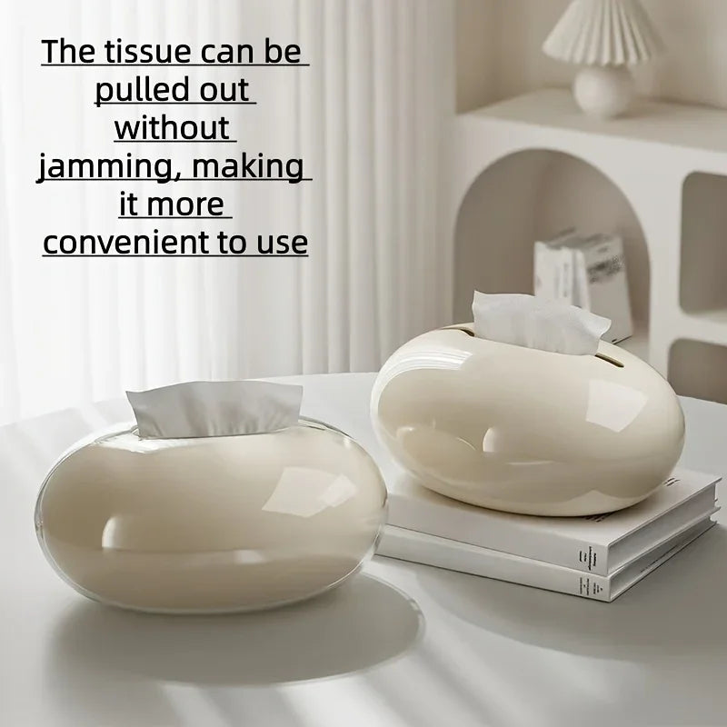 Teardrop-shaped Glossy Plastic Tissue Box. Simple Design, Suitable for a Variety of Scenes. Home Living... - House Of Avana