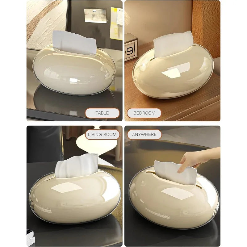Teardrop-shaped Glossy Plastic Tissue Box. Simple Design, Suitable for a Variety of Scenes. Home Living... - House Of Avana