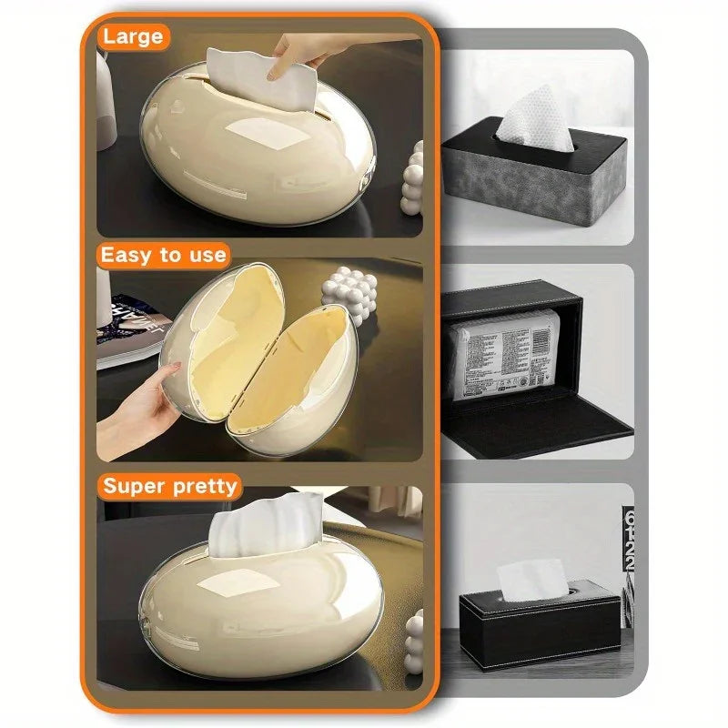 Teardrop-shaped Glossy Plastic Tissue Box. Simple Design, Suitable for a Variety of Scenes. Home Living... - House Of Avana