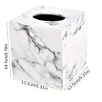 Elegant Marble Leather Tissue Box Holder - House Of Avana