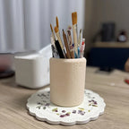 Bohemian Style Pen Holder with Stone Pattern, Multi-functional Desktop Organizer for Office Desk, Cute... - House Of Avana