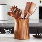 Acacia Wood Utensil Holder - House Of Avana