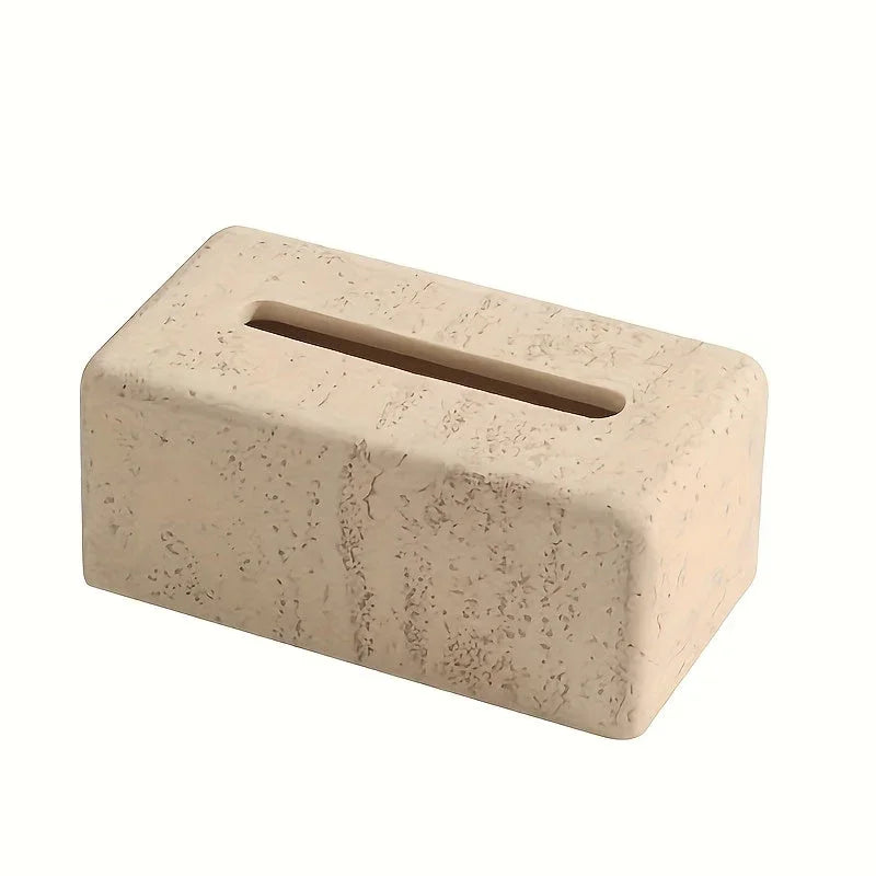 Tissue Box Holder - Modern Wooden Small, angled view - House Of Avana