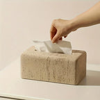 Tissue Box Holder - Modern Wooden Small, back view - House Of Avana