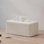 Tissue Box Holder - Modern Wooden Small, front view - House Of Avana