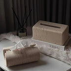 Tissue Box Holder - Modern Wooden Small, side view - House Of Avana