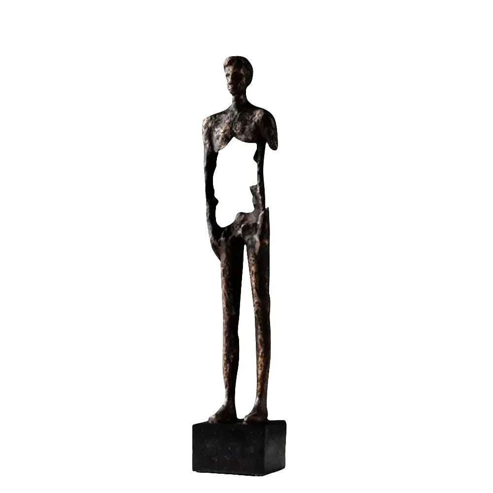 Hollowed-out Male Abstract Black Figurine Sculpture - House Of Avana