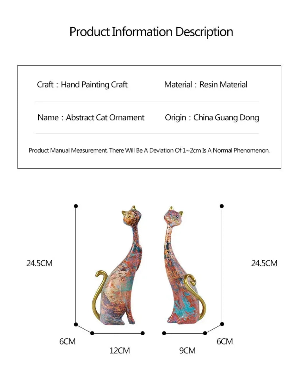 Home Decor Nordic Graffiti Art Oil Painting Cat Decoration Resin Abstract Ornament Figurines Bedroom Desktop Porch Cat Sculpture - House Of Avana