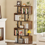 Homshop 6- Tier Geometric Bookcase Modern S- Shaped Bookshelf Storage Display Living Room House Of Avana