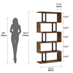 Homshop 6- Tier Geometric Bookcase Modern S- Shaped Bookshelf Storage Display Living Room House Of Avana