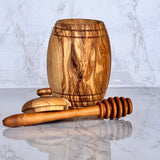 Olive Wood Honey Pot w/Honey Dipper Choixe