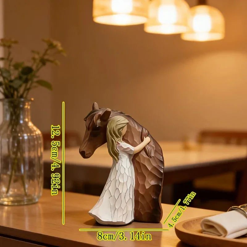 Horse Figurine - Ceramic Girl Decoration