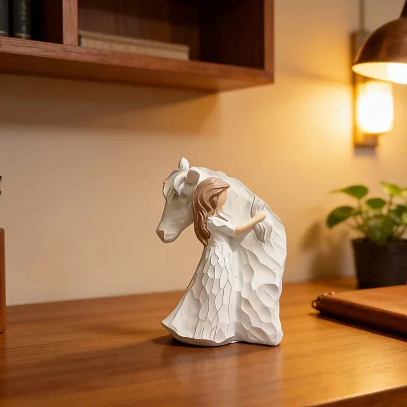 Horse Figurine - Ceramic Girl Decoration