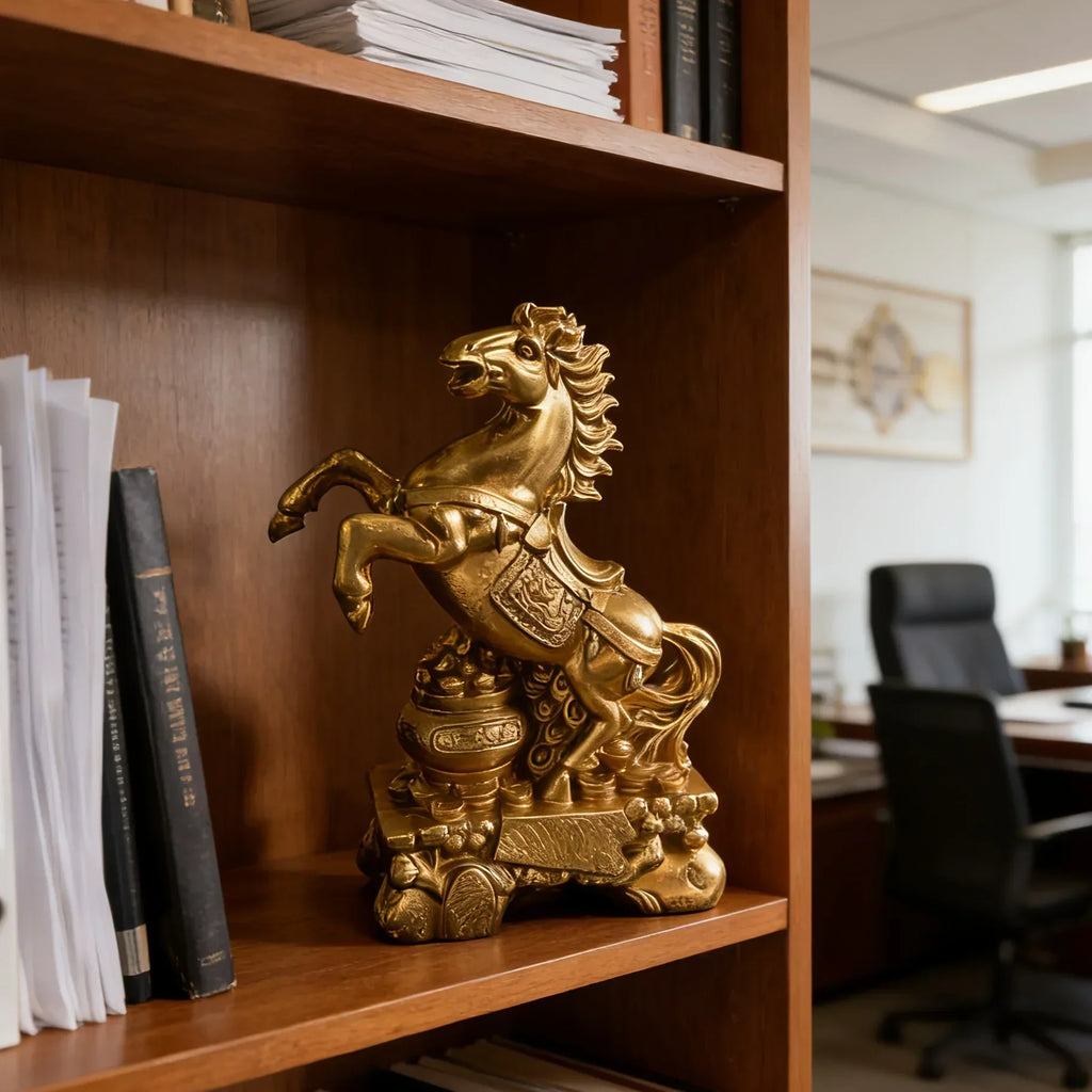 Horse Figurine - Chinese Prancing Bronze Statue