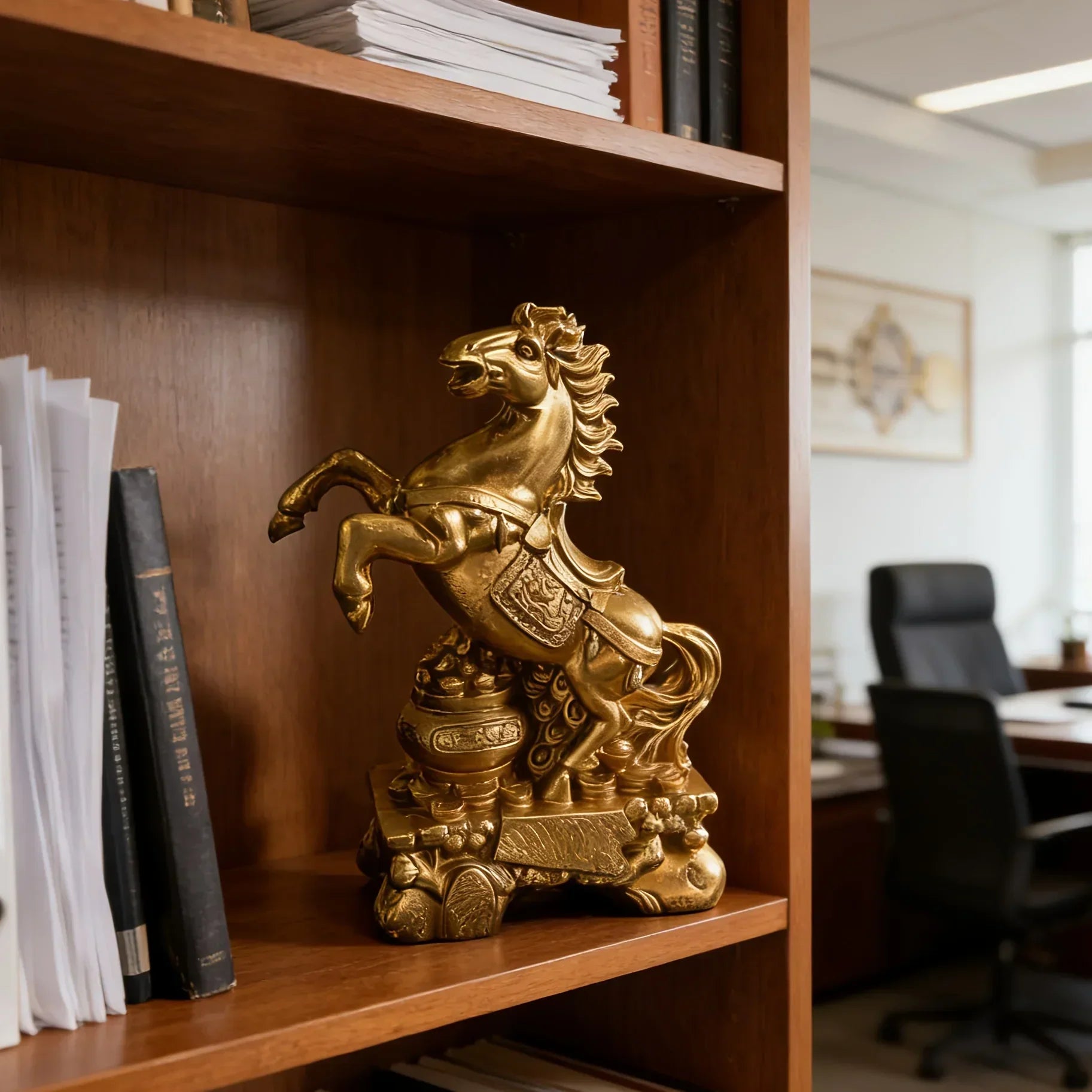 Horse Figurine - Chinese Prancing Bronze Statue