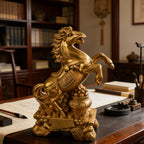 Horse Figurine - Chinese Prancing Bronze Statue