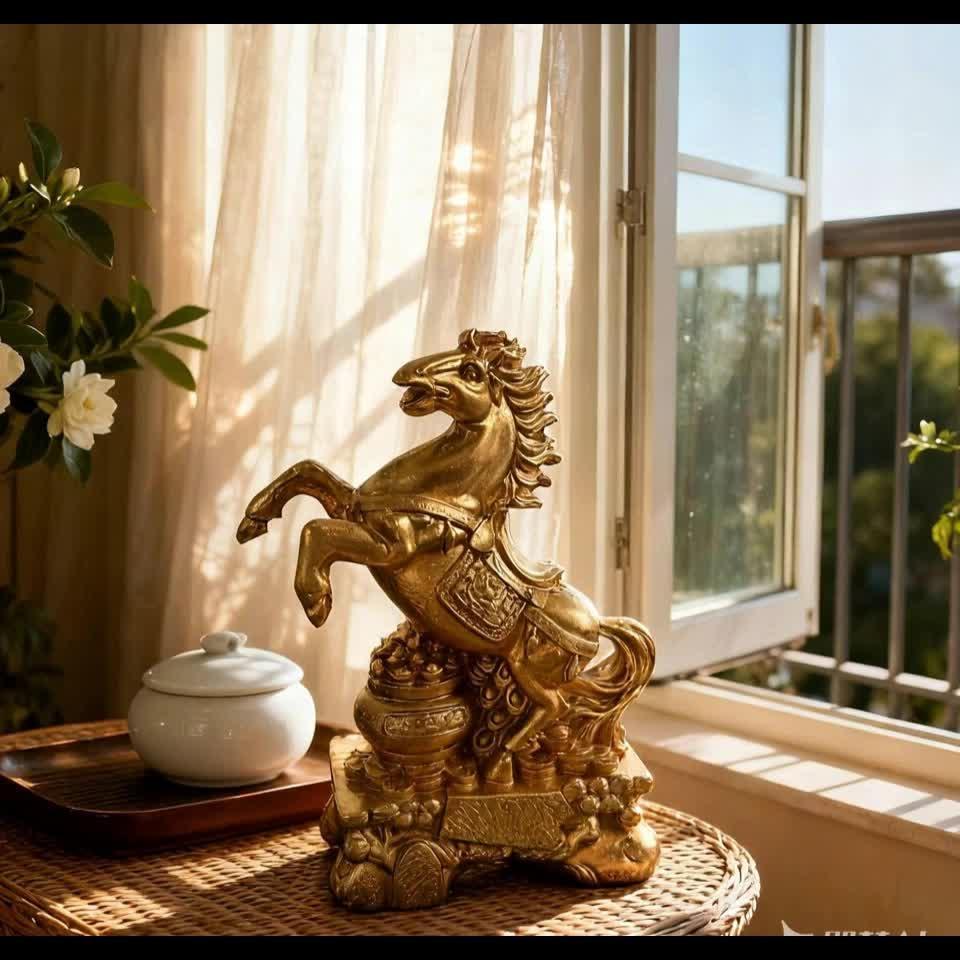 Horse Figurine - Chinese Prancing Bronze Statue