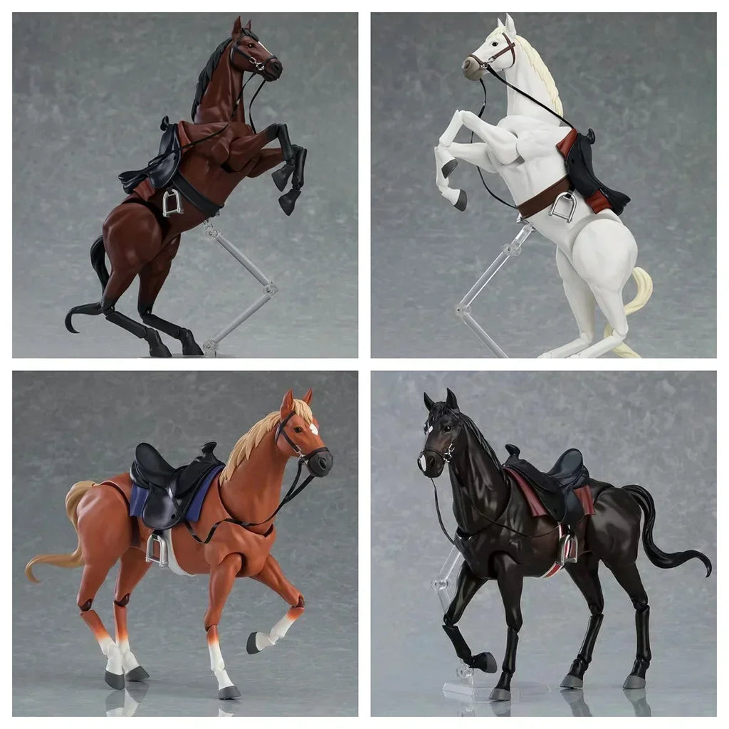 Horse Figurine - Movable White/Brown/Black Model