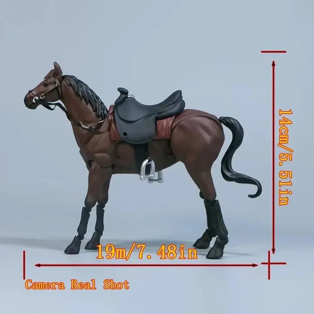 Horse Figurine - Movable White/Brown/Black Model