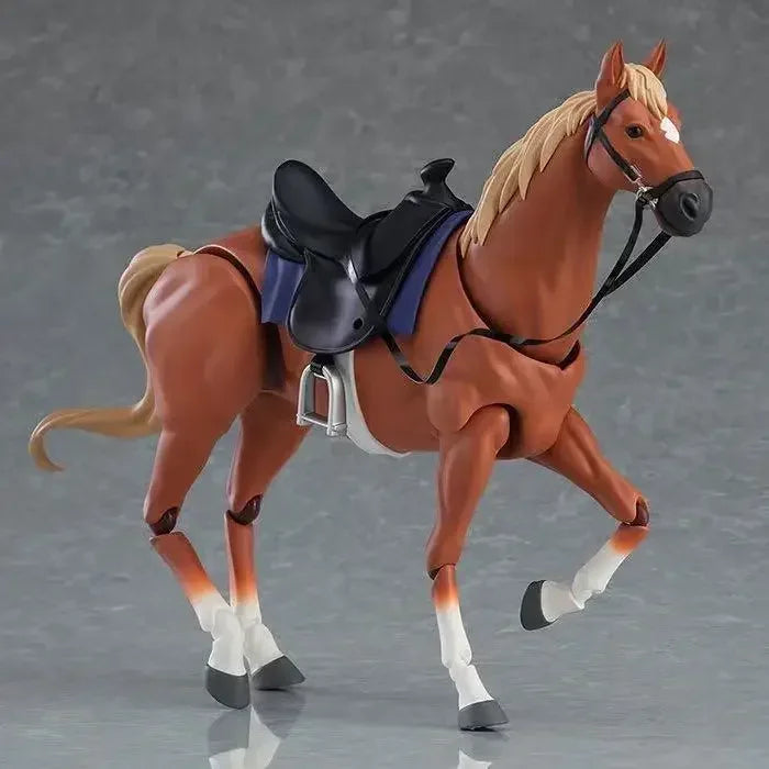Horse Figurine - Movable White/Brown/Black Model