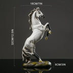 Majestic Black & White Horse Figurines - Exquisite Craftsmanship For Home Decor - Striking Standing Sculptures, Perfect For Desks, Bars & Wine Cabinets - House Of Avana