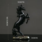Majestic Black & White Horse Figurines - Exquisite Craftsmanship For Home Decor - Striking Standing Sculptures, Perfect For Desks, Bars & Wine Cabinets - House Of Avana