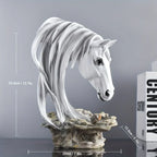 Resin Horse Head Figurine Sculpture with Intricate Details, top view - House Of Avana