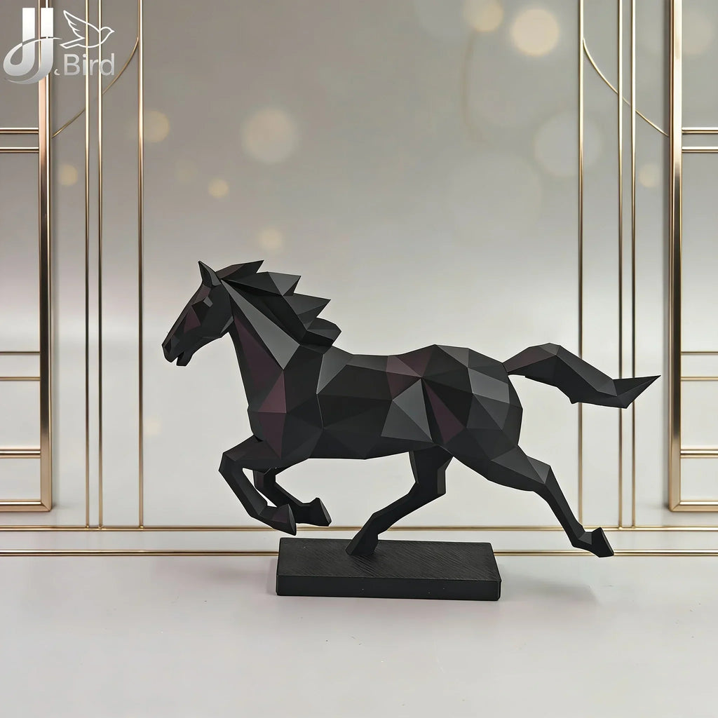 Horse Sculpture - Modern White Low-Poly