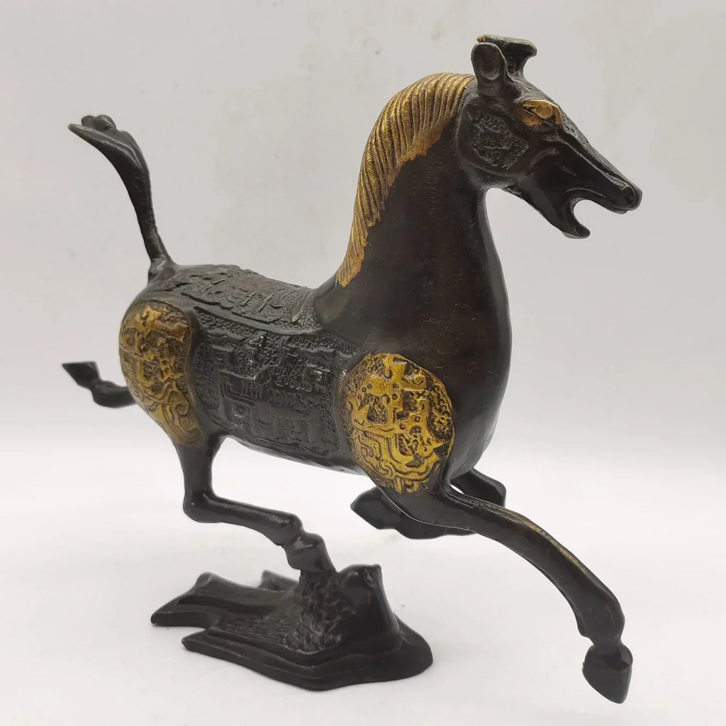 Bronze Horse Statue Horse Stepping Swallow Decorative Sculpture Feng Shui Animal Interior Small Statue... - House Of Avana