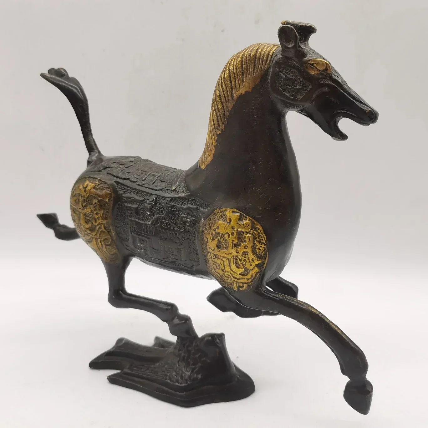 Bronze Horse Statue Horse Stepping Swallow Decorative Sculpture Feng Shui Animal Interior Small Statue... - House Of Avana