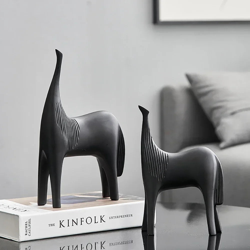 Creative Home Decor Abstract S Horse Statue Living Room Decor Animal Sculpture Office Desk Accessories... - House Of Avana
