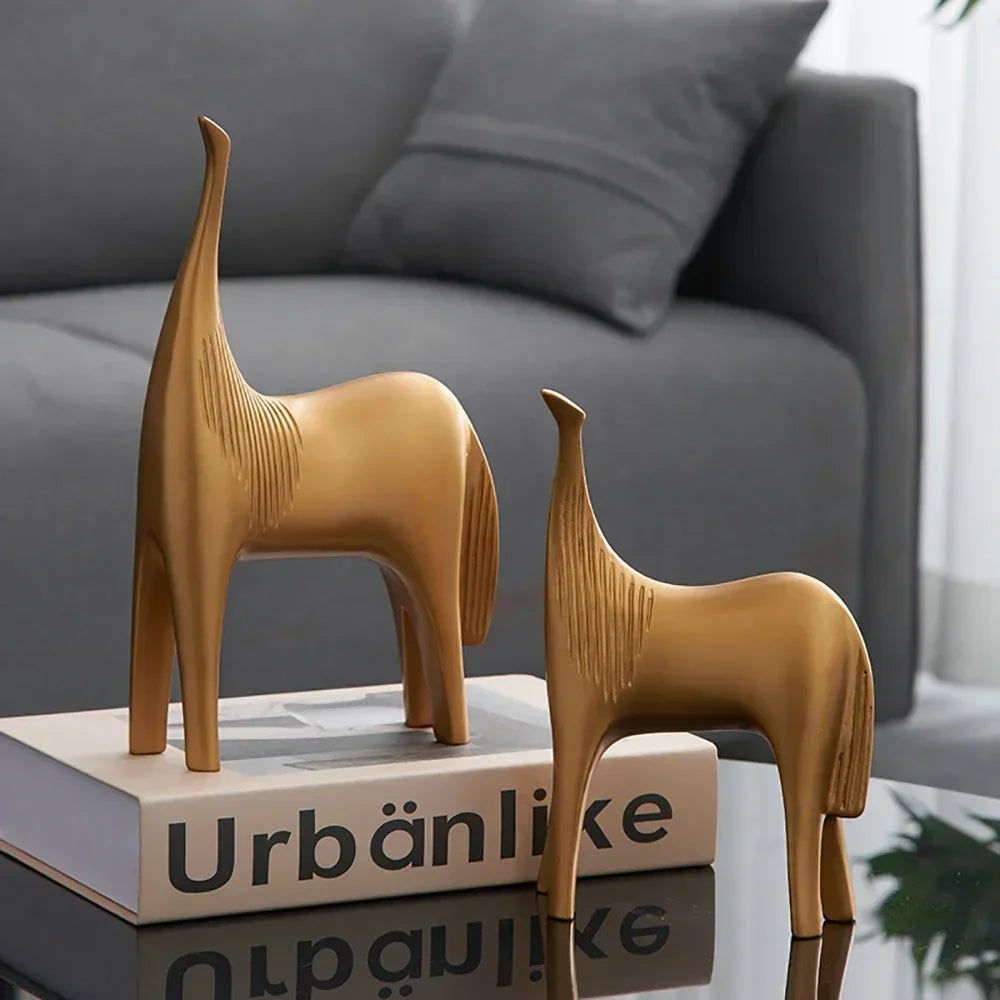 Creative Home Decor Abstract S Horse Statue Living Room Decor Animal Sculpture Office Desk Accessories... - House Of Avana