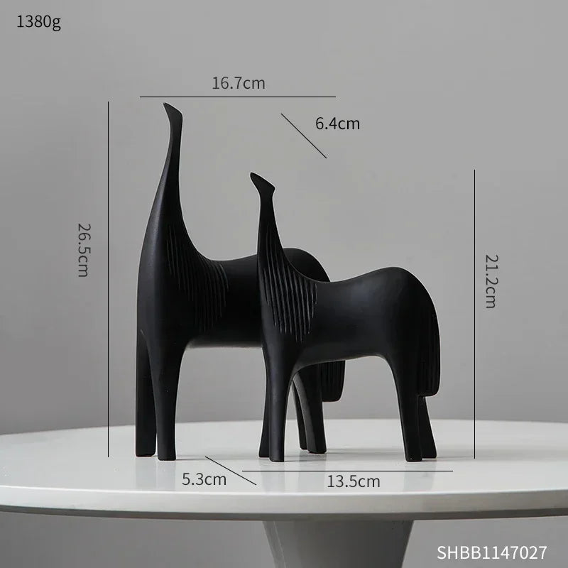 Creative Home Decor Abstract S Horse Statue Living Room Decor Animal Sculpture Office Desk Accessories... - House Of Avana