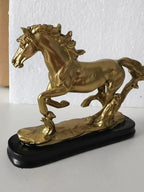 Horse Statue - Galloping Metal Golden
