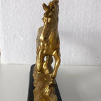 Horse Statue - Galloping Metal Golden