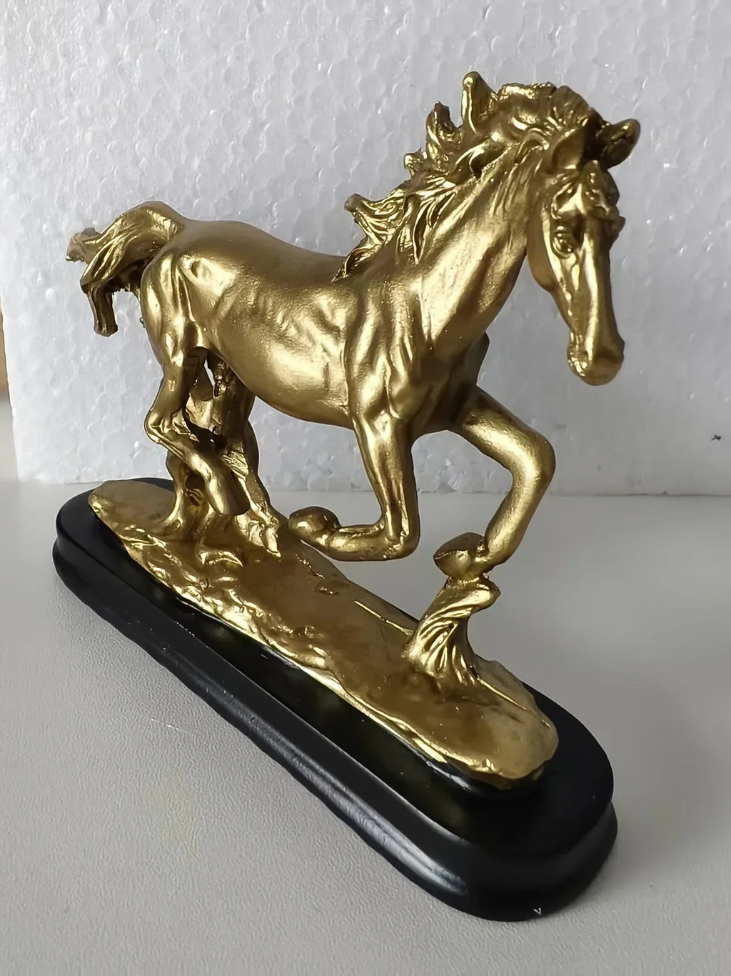 Horse Statue - Galloping Metal Golden
