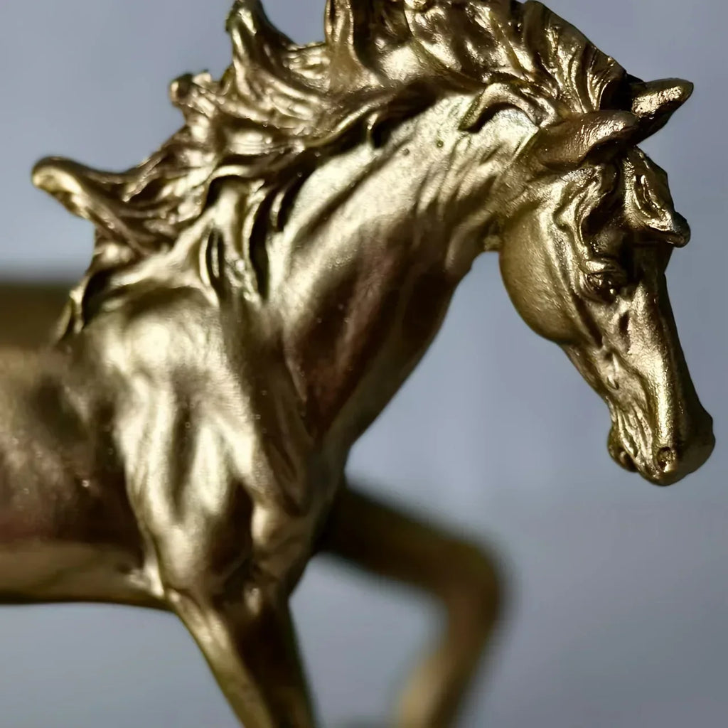 Horse Statue - Golden 14Cm